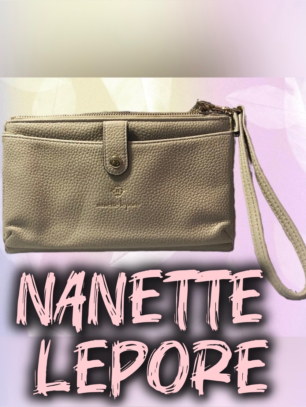 Nanette Lepore Beige Pebble Stone Wallet / Wristlet